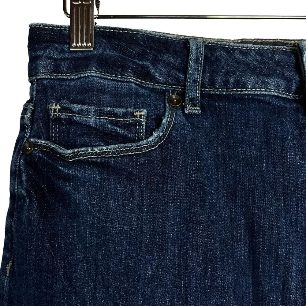 Paige Jean Skirt Women’s Size 28 Blue Front Split Light Distress - Picture 11 of 15